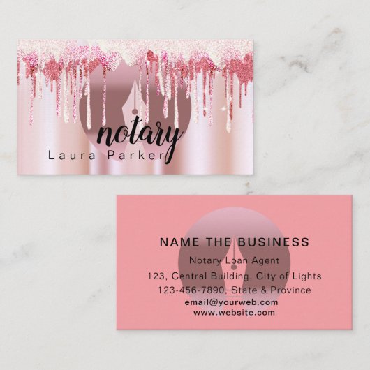 Roos Gold Driving Notional Loan Signing Agent Visitekaartje (Voorkant / Achterkant)