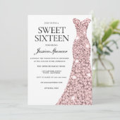 Roos Gold &  drukker, gezoet 16 Uitnodiging (Staand voorkant)