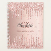 Roos Gold Druppel Monogram Script Planner (Voorkant)