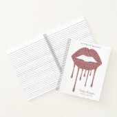 Roos Gold Druppelende Glitter Lips Make-up Afspraa Notitieboek (Binnen)