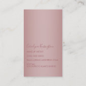 Roos Gold Druppelende Glitter Lips Make-up Artist Visitekaartje (Achterkant)