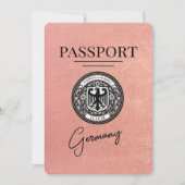 Roos Gold Duitsland Paspoort Bewaar de datum Save The Date (Voorkant)