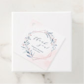 Roos Gold Dusty Blue Greenery Geometric Hartelijk Bedankjes Labels (In situ)