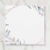 Roos Gold Dusty Blue Greenery Geometric Hartelijk Bedankjes Labels (Achterkant)