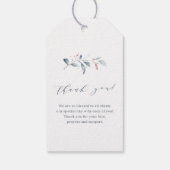 Roos Gold Dusty Blue Greenery Geometric Wedding Cadeaulabel (Achterkant)