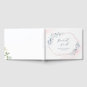 Roos Gold Dusty Blue Greenery Geometric Wedding Gastenboek (Volledig)