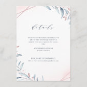 Roos Gold Dusty Blue Greenery Geometric Wedding Informatiekaartje (Voorkant)