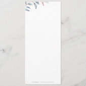 Roos Gold Dusty Blue Greenery Geometric Wedding Menu (Achterkant)