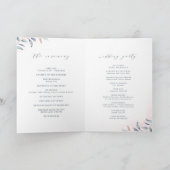 Roos Gold Dusty Blue Greenery Geometric Wedding Programma (Binnen)