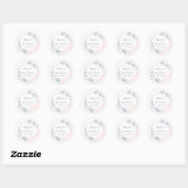 Roos Gold Dusty Blue Greenery Geometric Wedding Ronde Sticker (Vel)