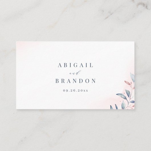 Roos Gold Dusty Blue Greenery Website Plaatskaartje (Achterkant)