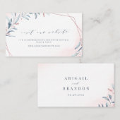 Roos Gold Dusty Blue Greenery Website Plaatskaartje (Voorkant / Achterkant)