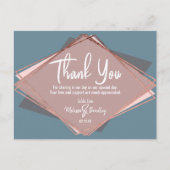 Roos Gold Dusty Blue Mauve Geometric Bedankt Briefkaart (Voorkant)