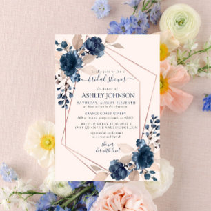 Roos Gold Dusty Pink Vrijgezellenfeest Floral Kaart