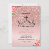 Roos Gold eerste communie uitnodiging (Voorkant)