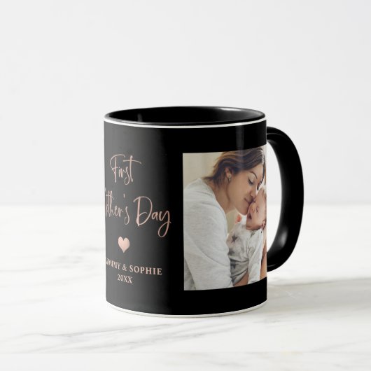 Roos Gold | Eerste Moederdag fotoscript Mok (Voorkant rechts)