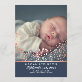 Roos Gold Effect Baby's Breath Baby Foto Geboorte Aankondiging