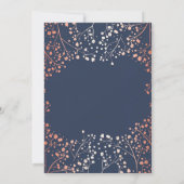 Roos Gold Effect Baby's Breath Baby Foto Geboorte Aankondiging (Achterkant)