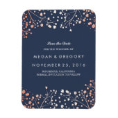 Roos Gold Effect Baby's Breath Save the Date Magneet (Verticaal)