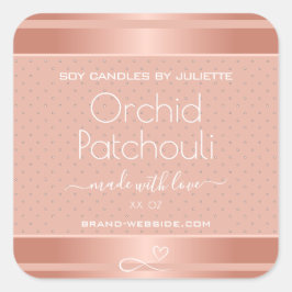 Roos Gold Effect Roze Soy Candles Packaging Labels