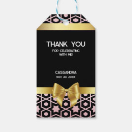 Roos Gold Egypt Geometrisch Gouden Boog Verjaardag Cadeaulabel