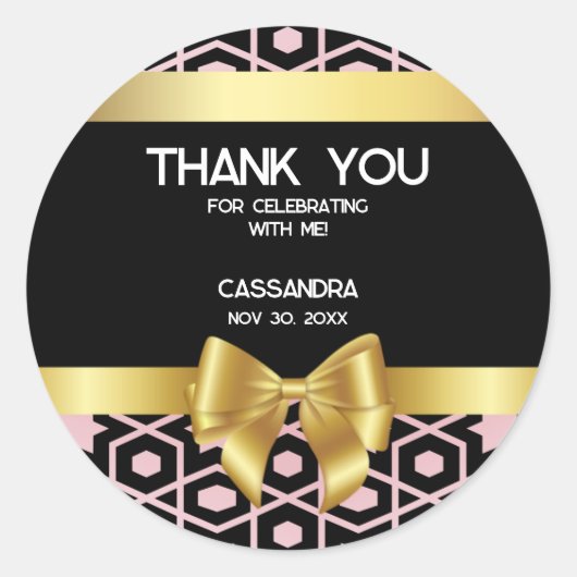 Roos Gold Egypt Geometrische Gouden Boog 16e Verja Ronde Sticker (Voorkant)