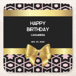 Roos Gold Egypt Geometrische Gouden Boog Gelukkig  Kartonnen Onderzetters