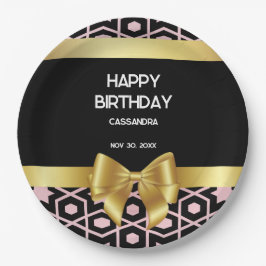 Roos Gold Egypt Geometrische Gouden Boog Gelukkig  Papieren Bordje