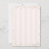 Roos Gold Eiffeltower Confetti Stripe Quinceanera Kaart (Achterkant)