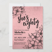 Roos Gold Elegant 80ste Verjaardagsfeest Kaart (Voorkant)