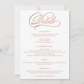 Roos Gold Elegant Alles In Een Kalligrafie Bruilof Kaart (Achterkant)