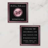 Roos Gold Elegant Butterfly Estheticiaans Klassiek Vierkante Visitekaartje (Voorkant / Achterkant)