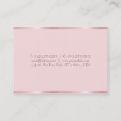 Roos Gold Elegant Calligraded Script Sjabloon Visitekaartje (Achterkant)