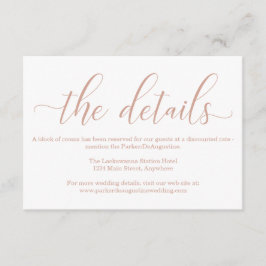 Roos Gold Elegant Calligraphy Information Informatiekaartje