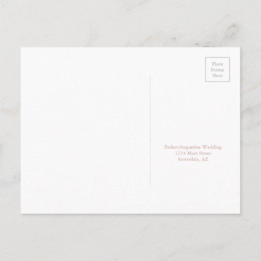 Roos Gold Elegant Calligraphy RSVP Briefkaart (Achterkant)