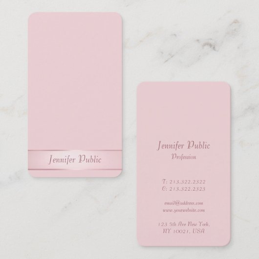 Roos Gold Elegant Calligraphy Script Modern Visitekaartje (Voorkant / Achterkant)