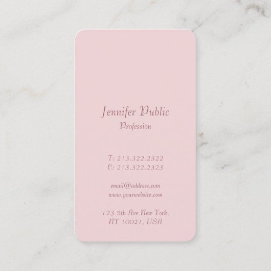 Roos Gold Elegant Calligraphy Script Modern Visitekaartje (Achterkant)