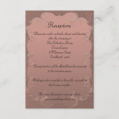 Roos Gold Elegant Damask Wedding Reception Informatiekaartje (Voorkant)