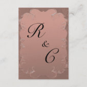 Roos Gold Elegant Damask Wedding Reception Informatiekaartje (Achterkant)