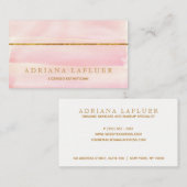 Roos Gold Elegant Day Spa en Salon Pink Visitekaartje (Voorkant / Achterkant)