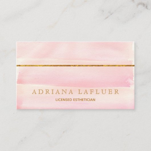 Roos Gold Elegant Day Spa en Salon Pink Visitekaartje (Voorkant)