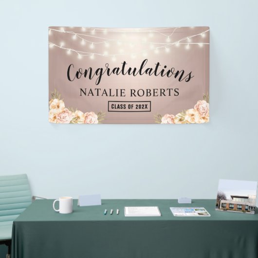 Roos Gold Elegant Floral Gradual Party Spandoek (Beurs)