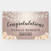 Roos Gold Elegant Floral Gradual Party Spandoek (Horizontaal)