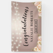 Roos Gold Elegant Floral Gradual Party Spandoek (Verticaal)