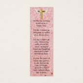 Roos Gold Elegant Foto Memorial Funeral Bladwijzer Mini Visitekaartjes (Achterkant)