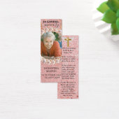 Roos Gold Elegant Foto Memorial Funeral Bladwijzer Mini Visitekaartjes (Bureau)