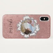 Roos Gold Elegant Gepersonaliseerde Fototekst Case-Mate iPhone Case (Achterkant (horizontaal))