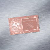 Roos Gold Elegant Gothic Girly Glitter Magnetisch Visitekaartje (Voorbeeld)