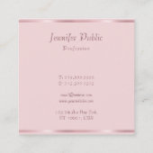 Roos Gold Elegant Hand Script Sjabloon Moderne Vierkante Visitekaartje (Achterkant)