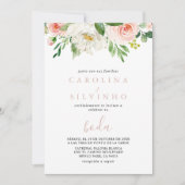 Roos Gold Elegant Herfst Flowers Boda Wedding Kaart (Voorkant)